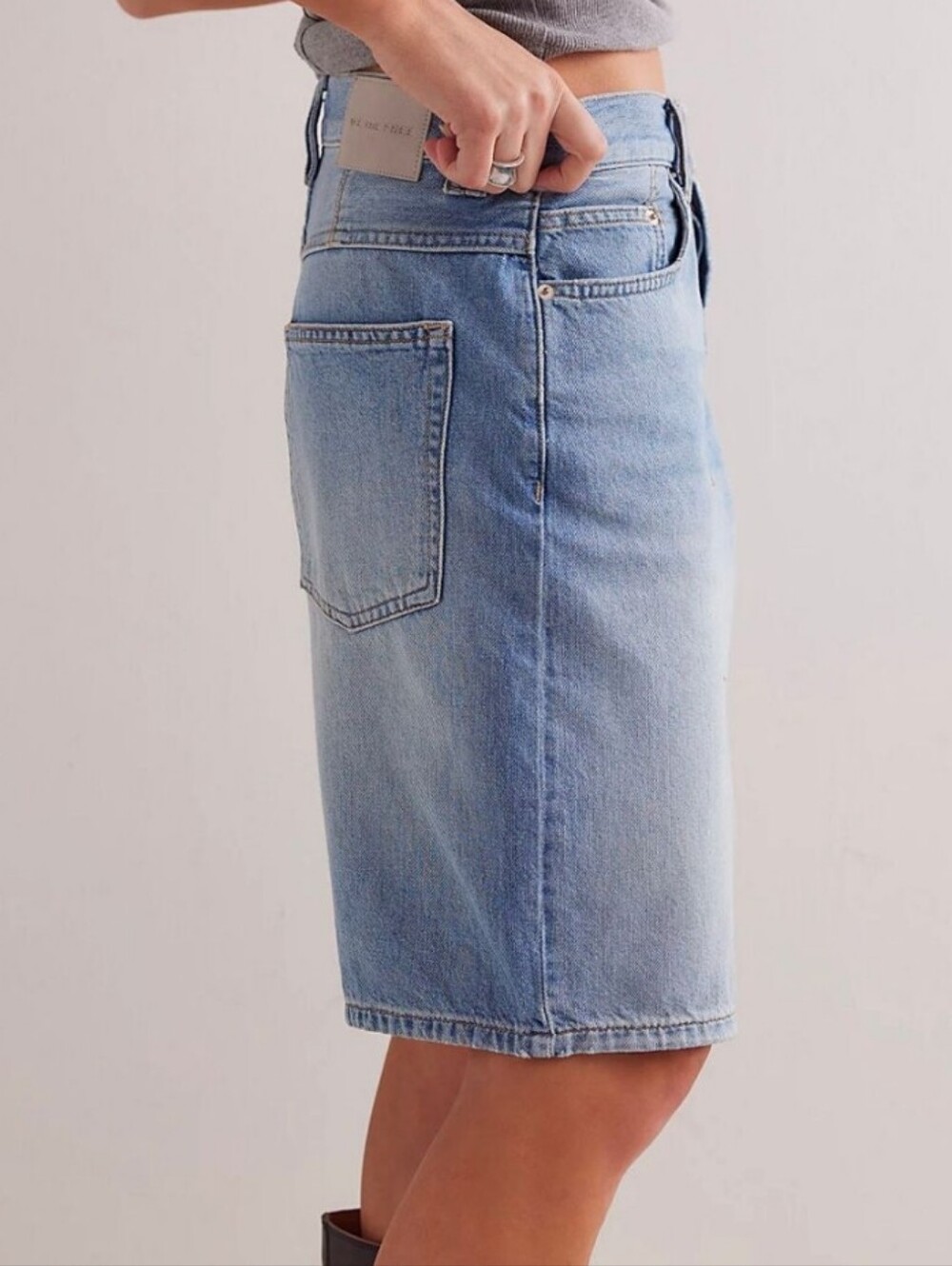 NWT We The Free Montana Shorts Jean Bermuda 27 Cowgirl Blues Cotton - Picture 4 of 12